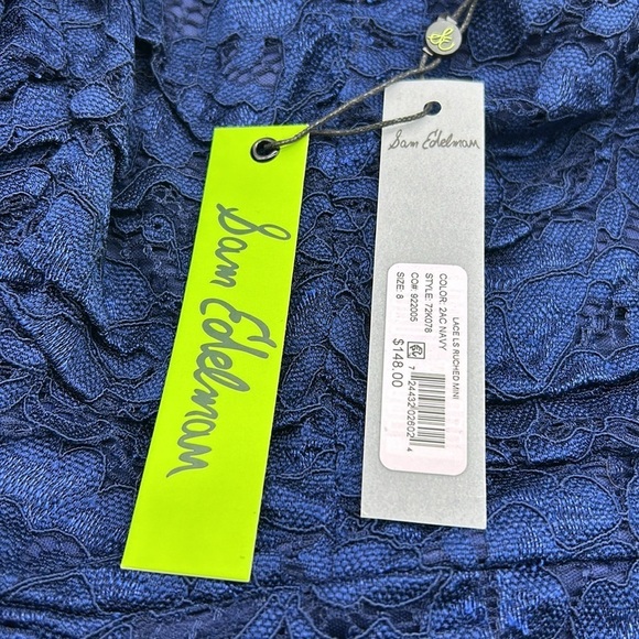 1942- Sam Edelmam Mini Dress Navy Blue Color Size 8 NWT - Picture 5 of 6